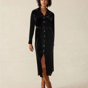NWOT Faherty Black Velvet Dress
